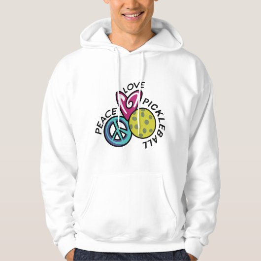 Peace Love Pickleball Hoodie (Voorkant)