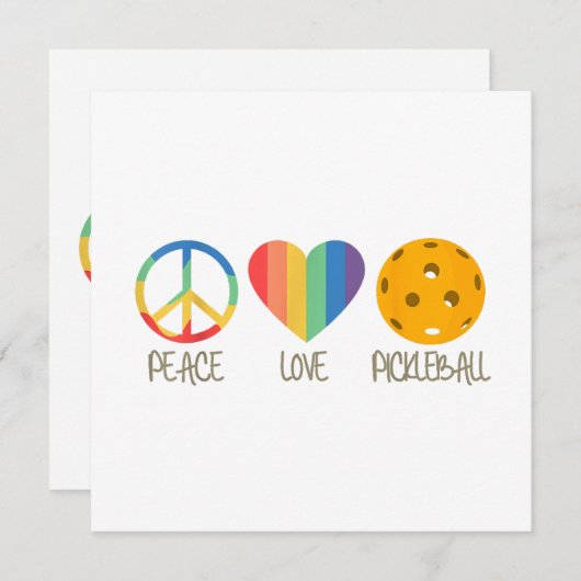 Peace Love Pickleball Kaart (Voorkant / Achterkant)