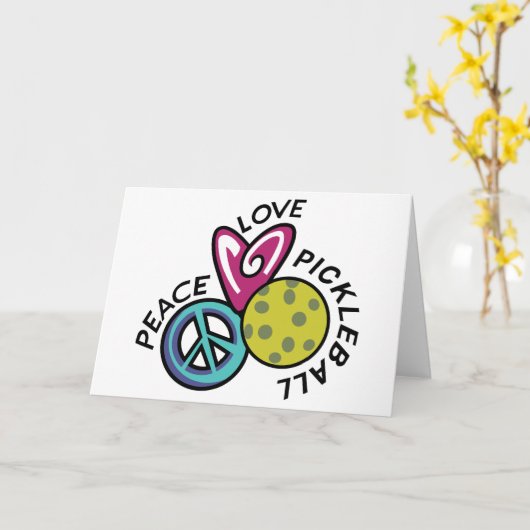 Peace Love Pickleball Kaart (Gele Bloem)