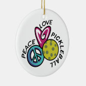 Peace Love Pickleball Keramisch Ornament (Rechts)