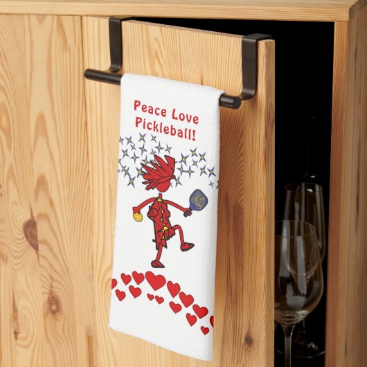 Peace Love Pickleball Kitchen Towels Theedoek (Derde Gevouwen)