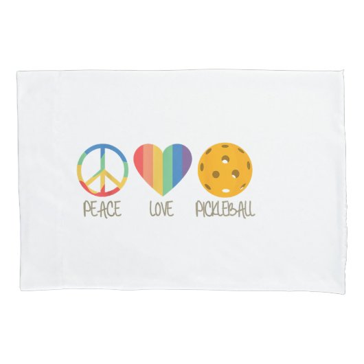 Peace Love Pickleball Kussensloop (Voorkant)