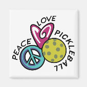 Peace Love Pickleball Magneet (Voorkant)