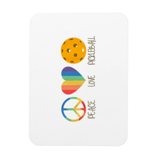 Peace Love Pickleball Magneet (Verticaal)