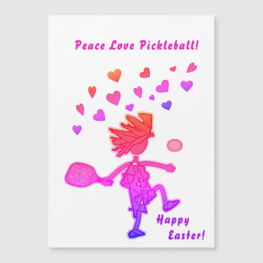 PEACE LOVE PICKLEBALL Magnet Kaart (Voorkant)
