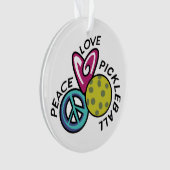 Peace Love Pickleball Ornament (voorkant)