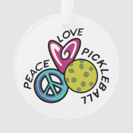 Peace Love Pickleball Ornament
