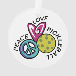Peace Love Pickleball Ornament