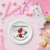PEACE LOVE PICKLEBALL Paper-Borden Papieren Bordje (Feest)