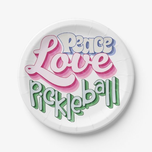 Peace Love Pickleball Papieren Bordje (Voorkant)