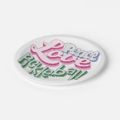 Peace Love Pickleball Papieren Bordje (Gekanteld)