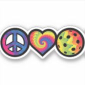 Peace Love Pickleball pickleball stickers (Voorkant)