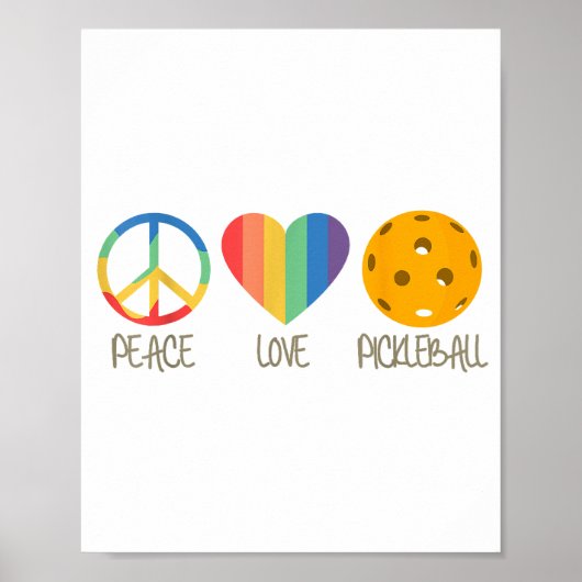 Peace Love Pickleball Poster (Voorkant)