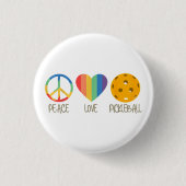 Peace Love Pickleball Ronde Button 3,2 Cm (Voorkant)
