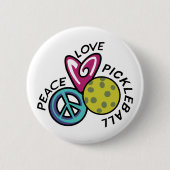 Peace Love Pickleball Ronde Button 5,7 Cm (Voorkant)