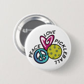Peace Love Pickleball Ronde Button 5,7 Cm (Voorkant /achterkant)