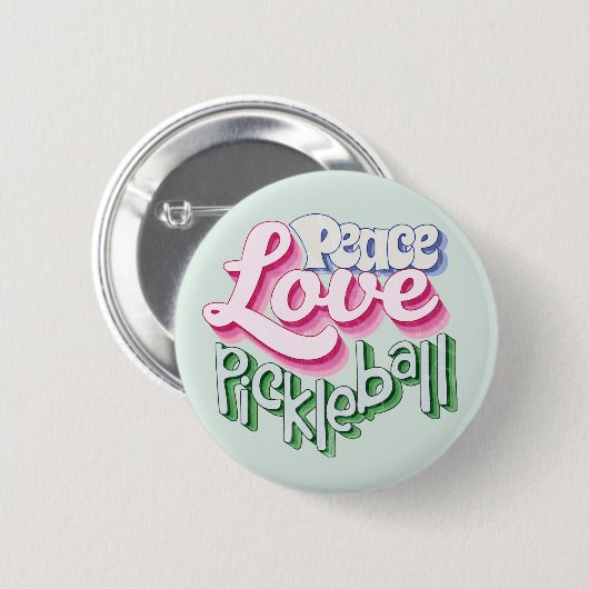 Peace Love Pickleball Ronde Button 5,7 Cm (Voorkant /achterkant)