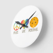 Peace Love Pickleball Ronde Klok (Hoek)