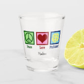 Peace Love Pickleball Schattige gepersonaliseerd Shot Glas (Voorkant)