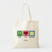 Peace Love Pickleball Schattige gepersonaliseerd Tote Bag (Voorkant)