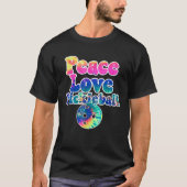 Peace Love Pickleball Shirt Tie Dye Groovy Text Pi (Voorkant)