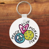 Peace Love Pickleball Sleutelhanger (Voorkant)