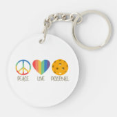 Peace Love Pickleball Sleutelhanger (Achterkant)