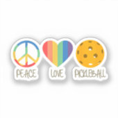 Peace Love Pickleball Sticker (Voorkant)