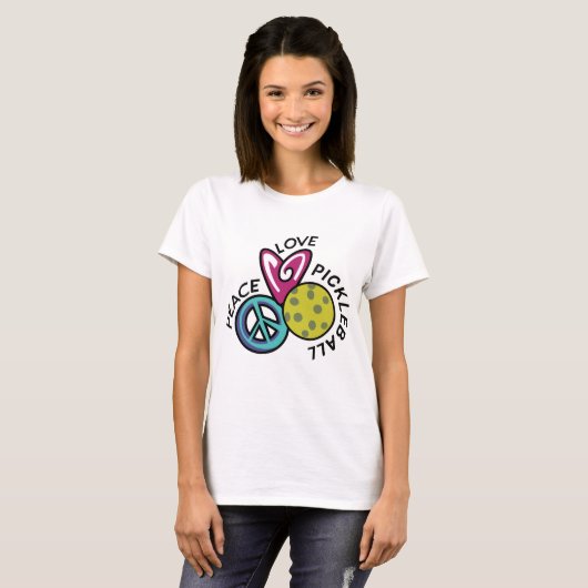 Peace Love Pickleball T-shirt (Voorkant volledig)