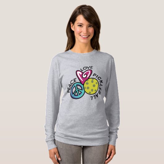 Peace Love Pickleball T-shirt (Voorkant volledig)
