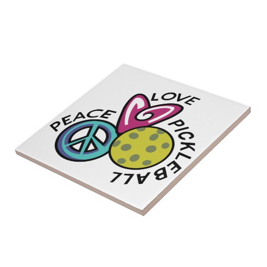 Peace Love Pickleball Tegeltje (Zijkant)