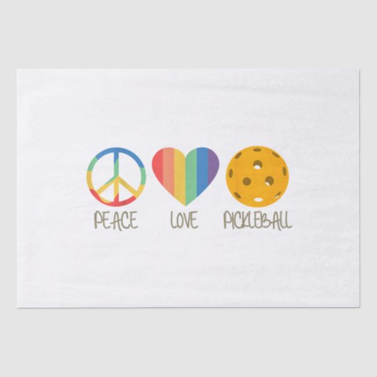Peace Love Pickleball Tissuepapier (Voorkant)