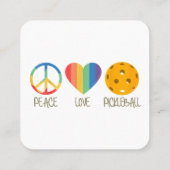 Peace Love Pickleball Vierkante Visitekaartje (Achterkant)