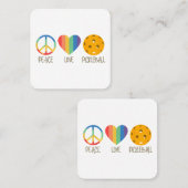 Peace Love Pickleball Vierkante Visitekaartje (Voorkant / Achterkant)