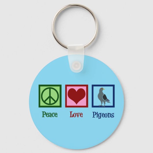 Peace Love Pigeons Sleutelhanger (Voorkant)