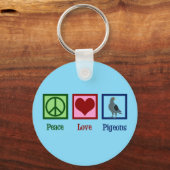 Peace Love Pigeons Sleutelhanger (Voorkant)
