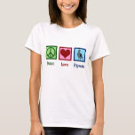 Peace Love Pigeons T-shirt<br><div class="desc">Peace Love Pigeons. Een  duivencadeau met een vredesteken,  hart en een schattige rotsduif.</div>