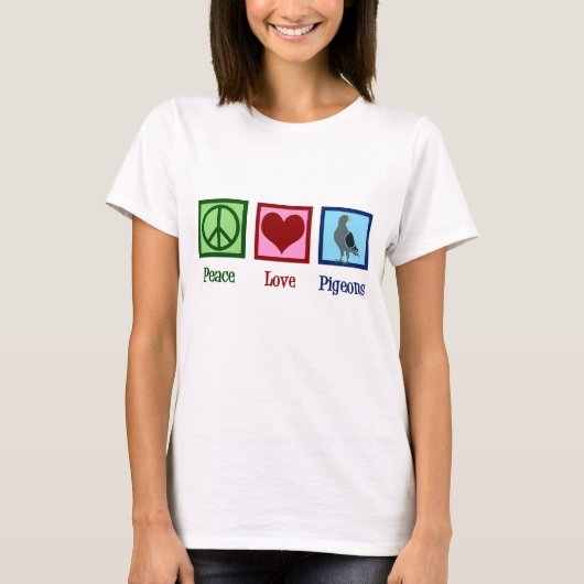 Peace Love Pigeons T-shirt (Voorkant)