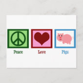 Peace Love Pigs Briefkaart (Voorkant)