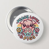 Peace Love & Pigs Button (Voorkant /achterkant)