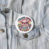 Peace Love & Pigs Button (In situ)