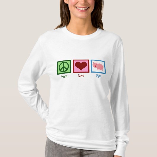Peace Love Pigs Cute T-shirt (Voorkant)