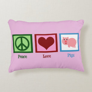 Peace Love Pigs Decoratief Kussen