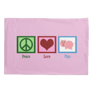 Peace Love Pigs Kussensloop
