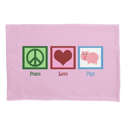 Peace Love Pigs Kussensloop (Voorkant)