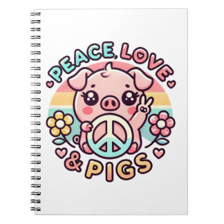 Peace Love & Pigs Notitieboek