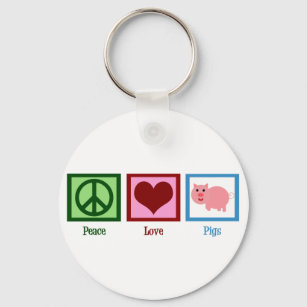 Peace Love Pigs Sleutelhanger