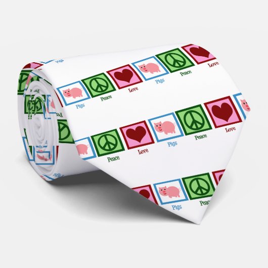 Peace Love Pigs Stropdas (Opgerold)