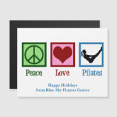 Peace Love Pilates Custom Kerstmagneet Kaart (Voorkant / Achterkant)