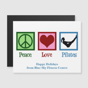 Peace Love Pilates Custom Kerstmagneet Kaart